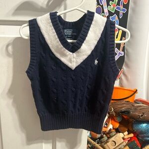 Polo Ralph Lauren Navy and White Sweater Vest